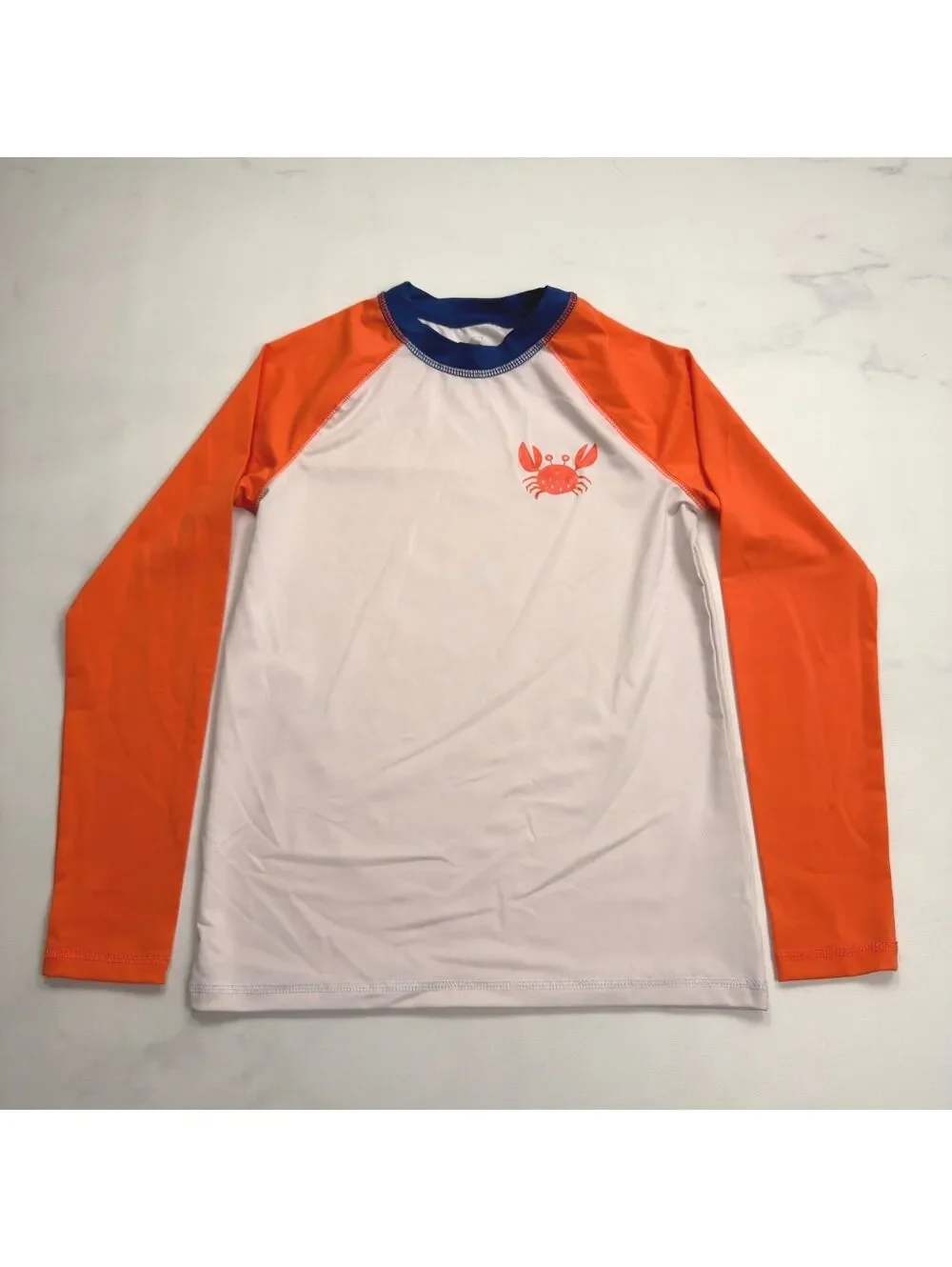 Children's Place Sport Long Sleeve Rash Guard Orange White -  XXL